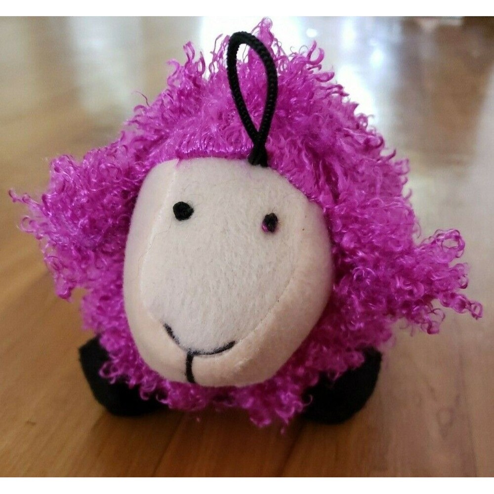 Plump Bright Purple Curly Hair Sheep Toy Plush Stuffed Animal Kids 9”